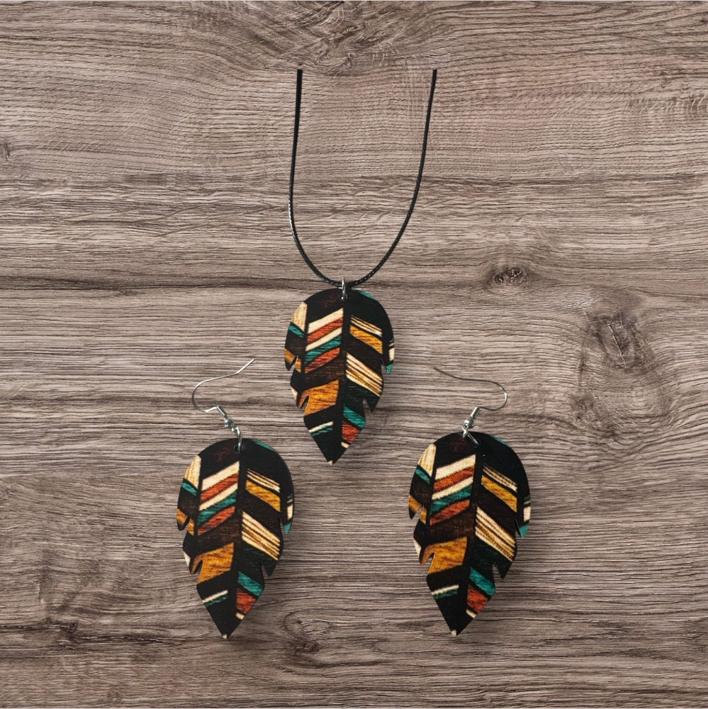 Boho-Chic 3 pcs Wooden Jewlry Set